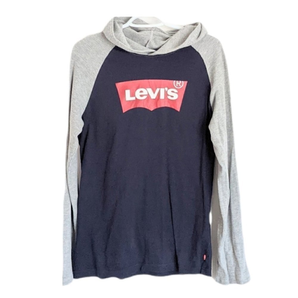 Levi's thermo hoodie youth xl, long sleeve fits women medium @p